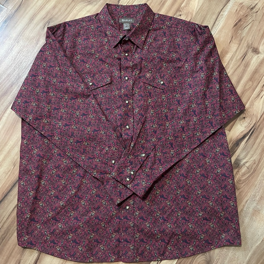 Ariat Men's Samson Snap Long Sleeve Western Shirt Sz XXL - Picture 1 of 9